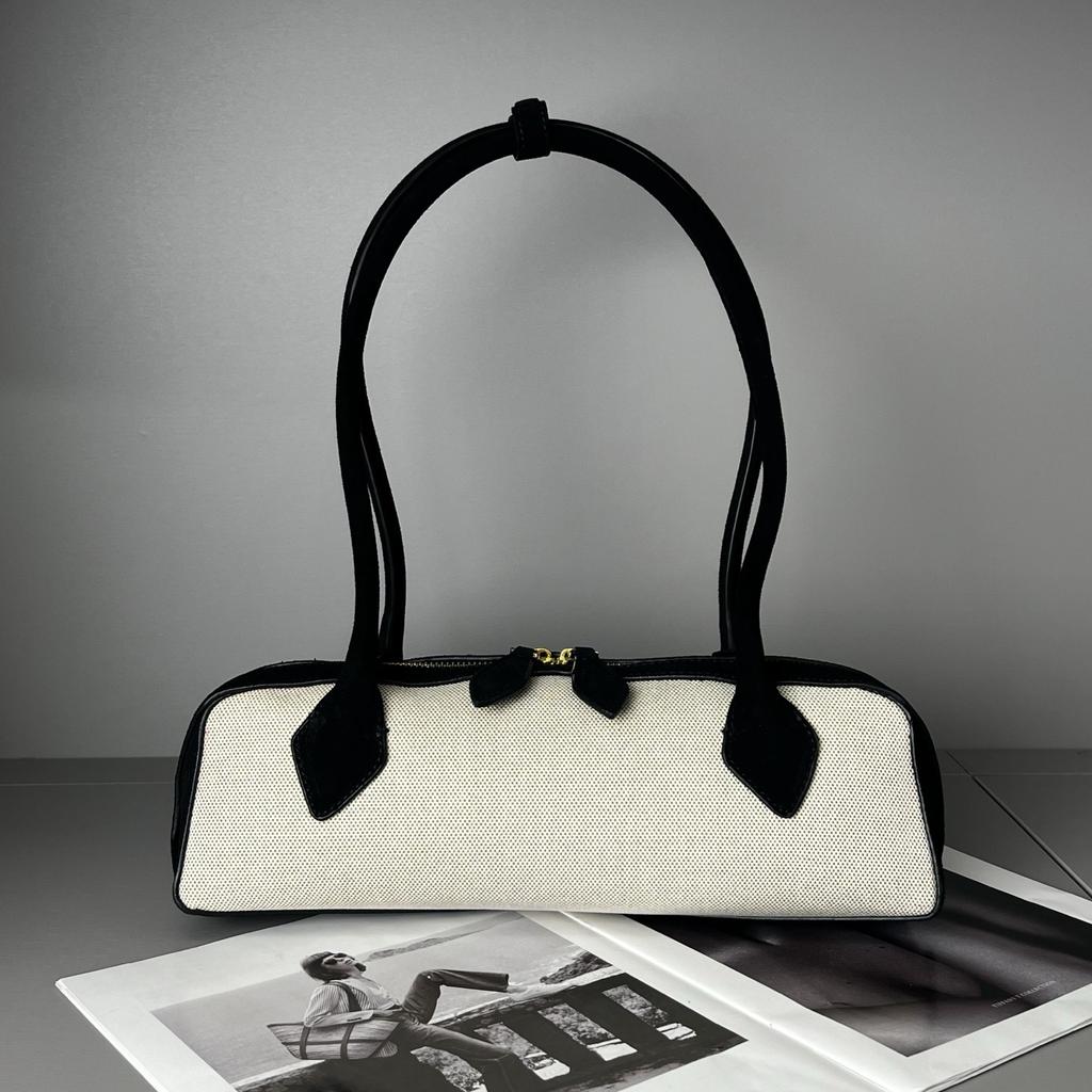 Genuine Leather Women's Bag Teckel Lazy Dog Pattern Cowhide Single Shoulder Underarm Large Capacity Handheld French Style Bag For Women