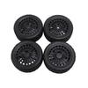 4PCS 1 10 RC Rally Car Tires Replacement for Tamiya TT01 Xv02 Sturdy Plastic 70mm RC Car Maze Tire Wheel Rim Black