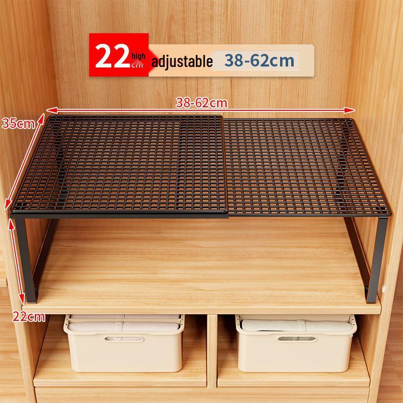 Retractable Wardrobe Shelf Cabinet: Space-Saving Pull-Out Divider & Shoe Rack