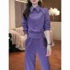 Chic Korean-Style Women's Casual Suit - 2026 Autumn/Winter Slimming Two-Piece Set