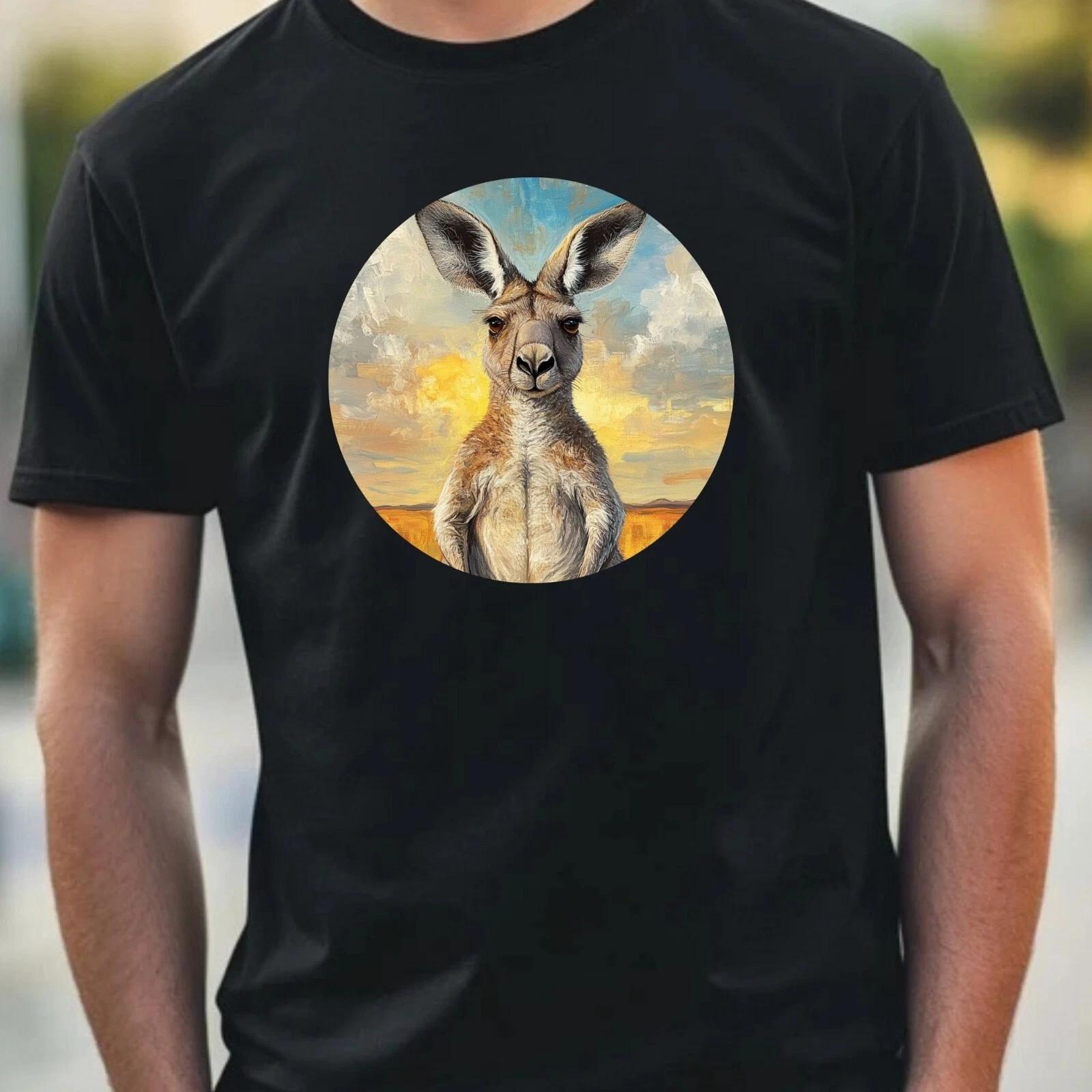 T-Shirt Herren Känguru Portrait Motiv Baumwolle Größe XS bis 5XL L