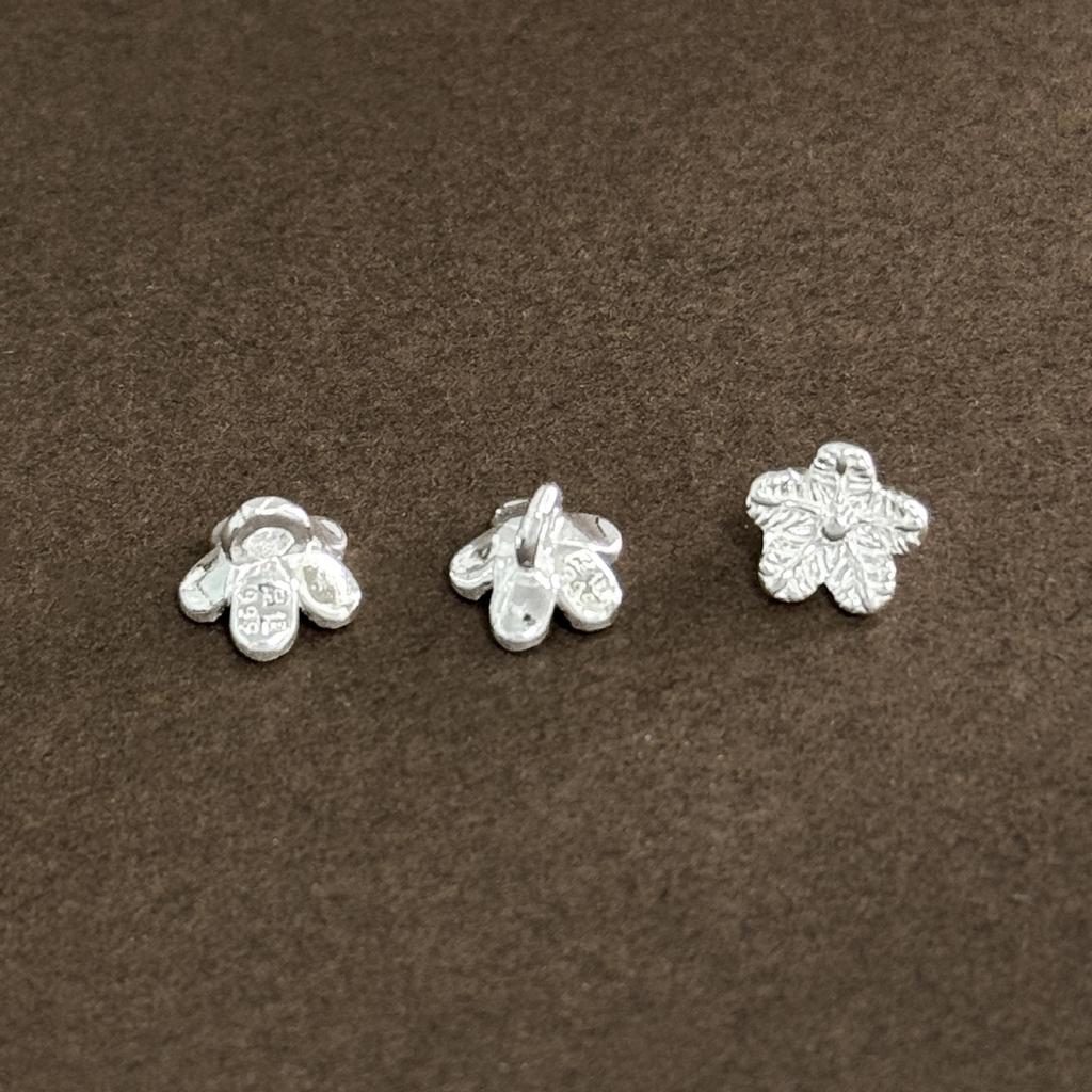 S999 Sterling Silver Flower Button Clasps for DIY Bracelets & Necklaces