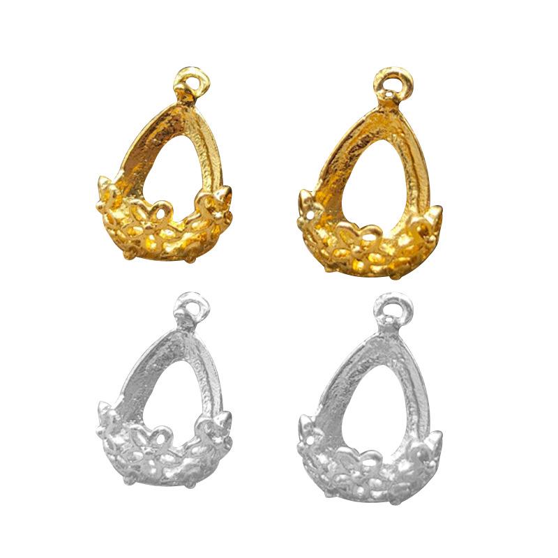 Water Drop Gemstone Setting Zinc Alloy Pendant Hairpin Ornament