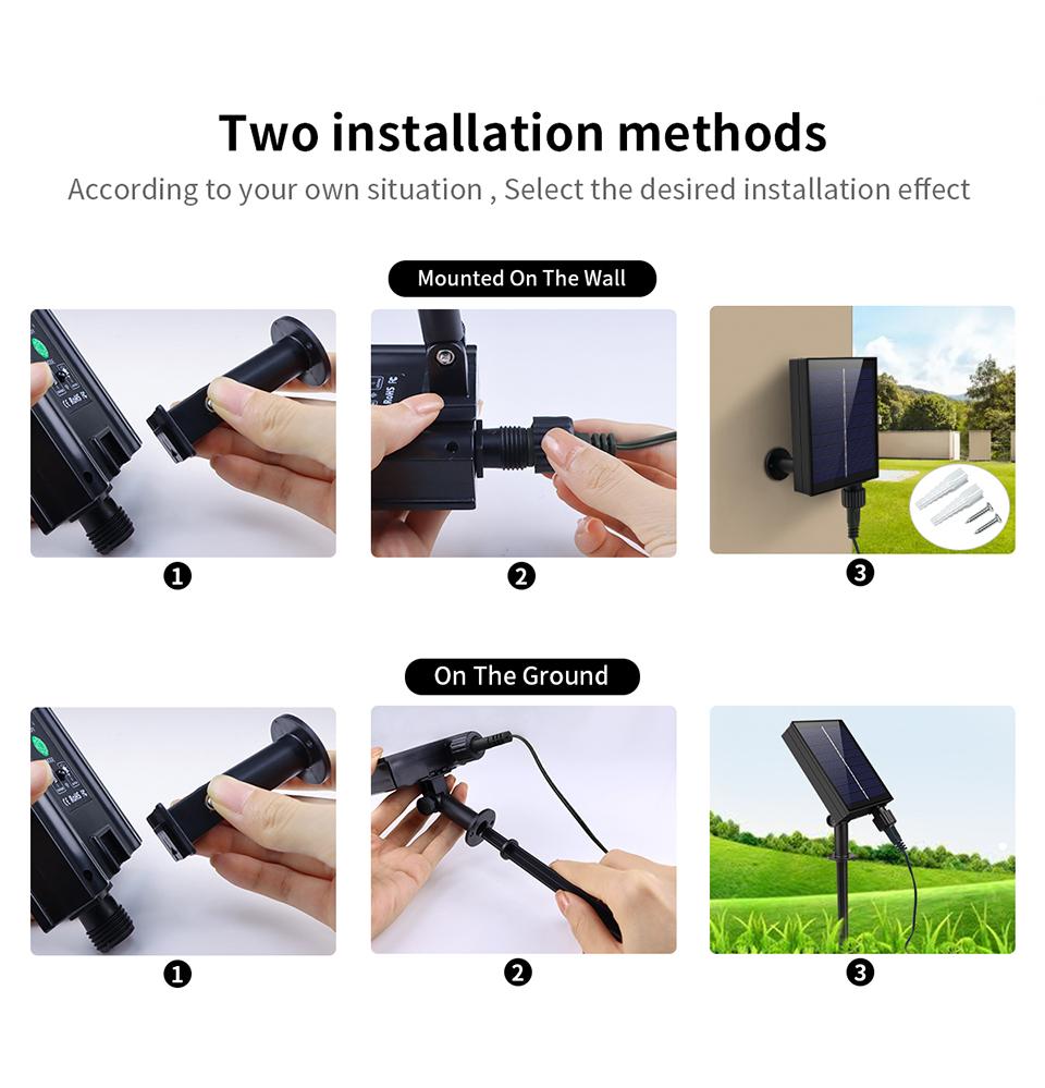 Outdoor Waterproof Solar Panel LED Fairy String Large Capacity Battery 1200mah 10m-100m Lamp Garden Tree Garland Christmas Decor