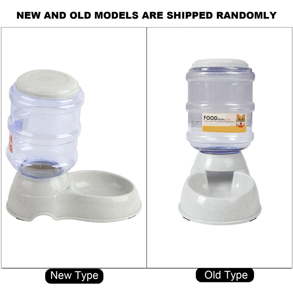 Automatic Pet Feeder Large Capacity Feeding Bowl Detachable Non Slip for Dog 3.8L For Food Gray