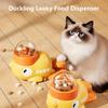 Duck-Shaped Pet Feeder Toy Press-Rotate Treat Dispenser