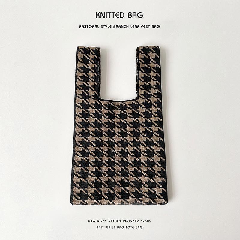 Colorful Knitted Handbags: Women's Fashion Shoulder Bags & Vest Waistcoat Styles