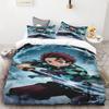 Duvet Covers Demon Slayer Bedding Sets Cartoon Comforter Bed Linen Boys Kids Single Double Size Soft Bedclothes Home Decor Anime