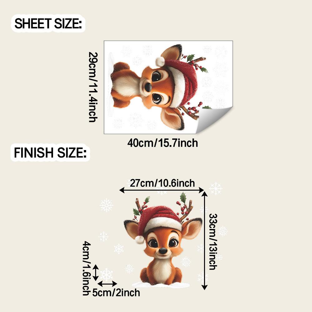 

Мультяшный Милый Олень и Снежинка Украшение и Декор Стеклянного Окна Статические Наклейки