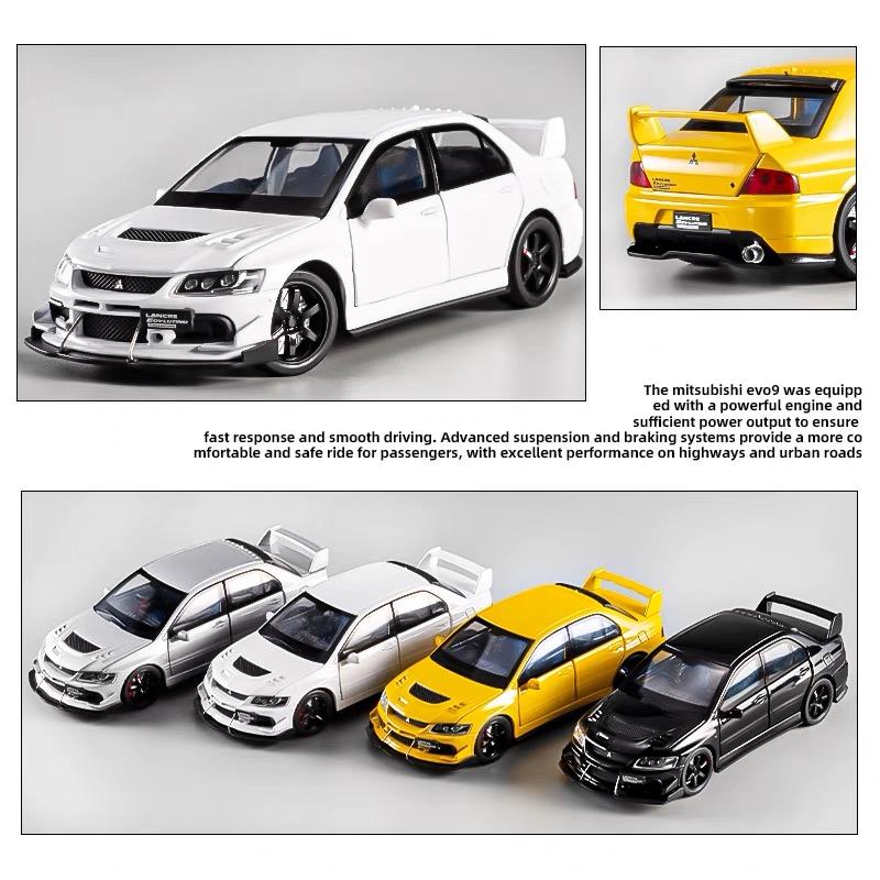 1/32 Scale Mitsubishi Lancer Evo X 9 Alloy Scale Car Model Diecast Metal Toy Vehicle Miniature Car Sound Light Children Toy Car Gift