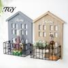 Charming Wall Shelves for Fairy Tale Style Wooden House Shape Shelf, Decorative Metal Storage Rack, Creative Sturdy And Wood Floating