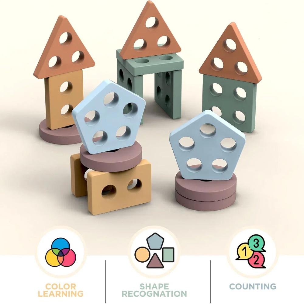 Montessori Toys For 18+ Months Old - Toddlers Wooden Sorting And Stacking Toys For Baby Boys And Girls,Preschool Kids Wood Gifts