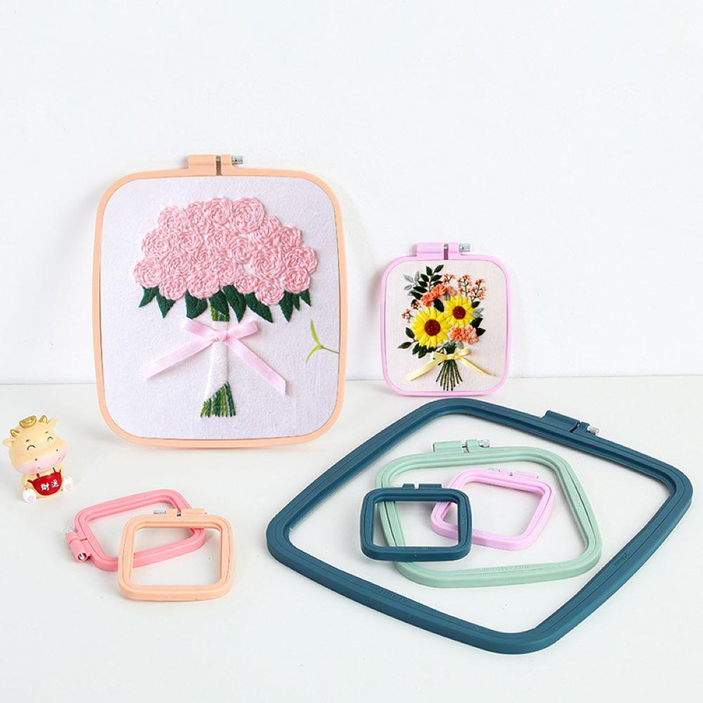 Plastic Adjustable Square Hand Kit Needlework Cross Stitch Sewing Tools Embroidery Hoops Art Craft