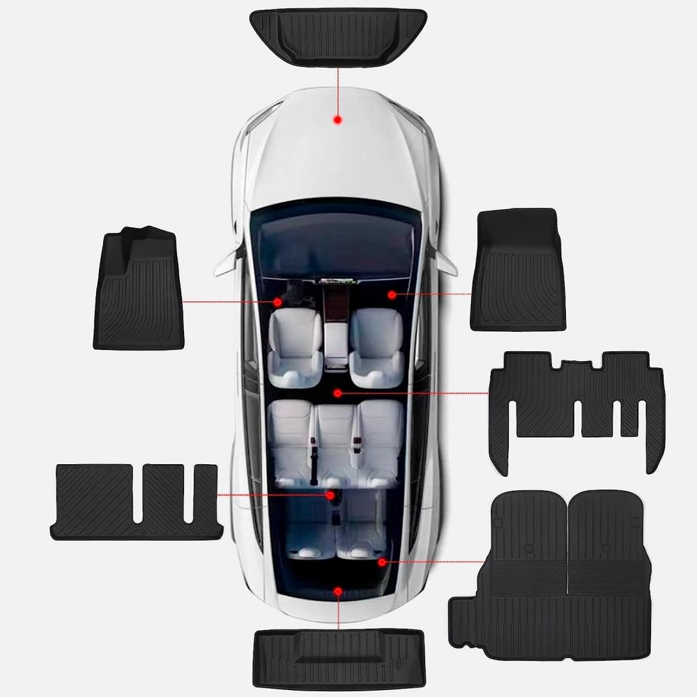 For Tesla Model X Floor Mat 2025 2025 2025 2025 Model X 3D All Weather Full Set Floor Liner Interior Accessories Left Hand Drive