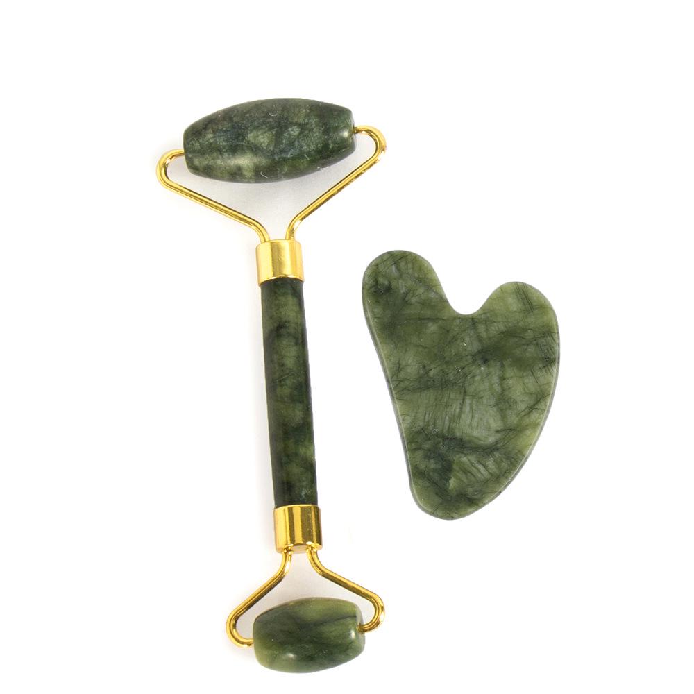 Jade Roller & Gua Sha Facial Massage Three-Piece Set