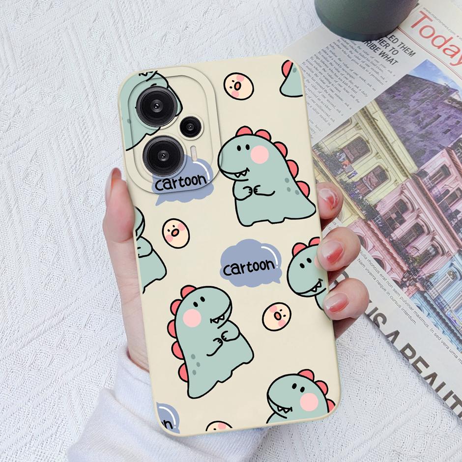 Case For Redmi Note 12 Turbo Poco F5 5G Lovely Dinosaur Silicone Pattern Phone Cover For Note12 Turbo PocoF5 Hot Grateful Funda