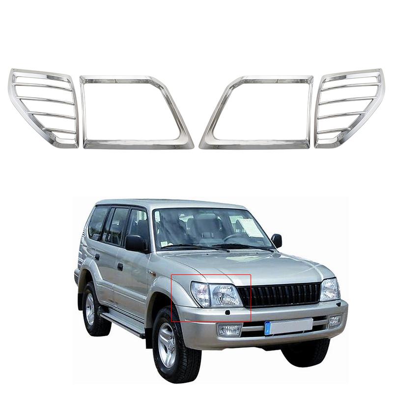 

Хромированные Накладки на Фары Автоаксессуары Для Toyota Land Cruiser Prado FJ90 90 3400 1996 1997 1998 1999 2000 2001 2002