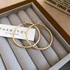 Stylish Silver Needle Round Hoop Earrings: Simple, Fashionable, Versatile, with a Light Luxury Feel