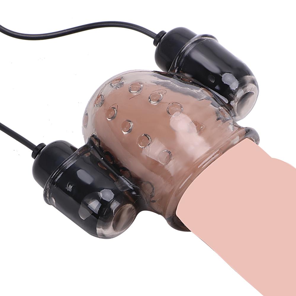 Glans Vibrator Penis Vibrators Penis Massager With 2 Caps Male Masturbator Delay Lasting Trainer Sex Toy For Men 12 Speed