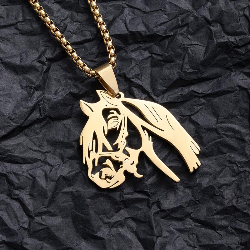 Sport Stainless Steel Hollow Horse Head Pendant Necklace For Men Women Equestrian Jewelry Accessories