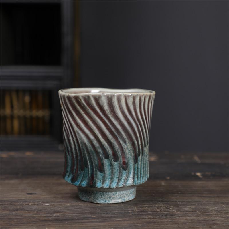 Ceramic Tea Cup Small Teacup Creative Teacup Retro Single Cup Tea Bowl Cup Coarse Pottery Master Cup