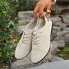 Fashion Women's Spring and Autumn Flat Shoes New Pointed Toe Deep Mouth Front Lace-up Soft Sole Non-Slip Plus Size Single Shoes
