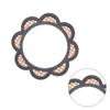 Flower Shaped Woven Rattans Wall Mirrored Round Makeup Mirrored for Entryways X3UC