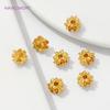 18K Gold Plated Flower Shape Separator Beads Brass Spacer Beads For Bracelet Making Supplies DIY Necklace Findings