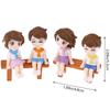 1Sada Sweet Couple Diy Miniaturní figurka Garden Deco Seat Micro Landscape