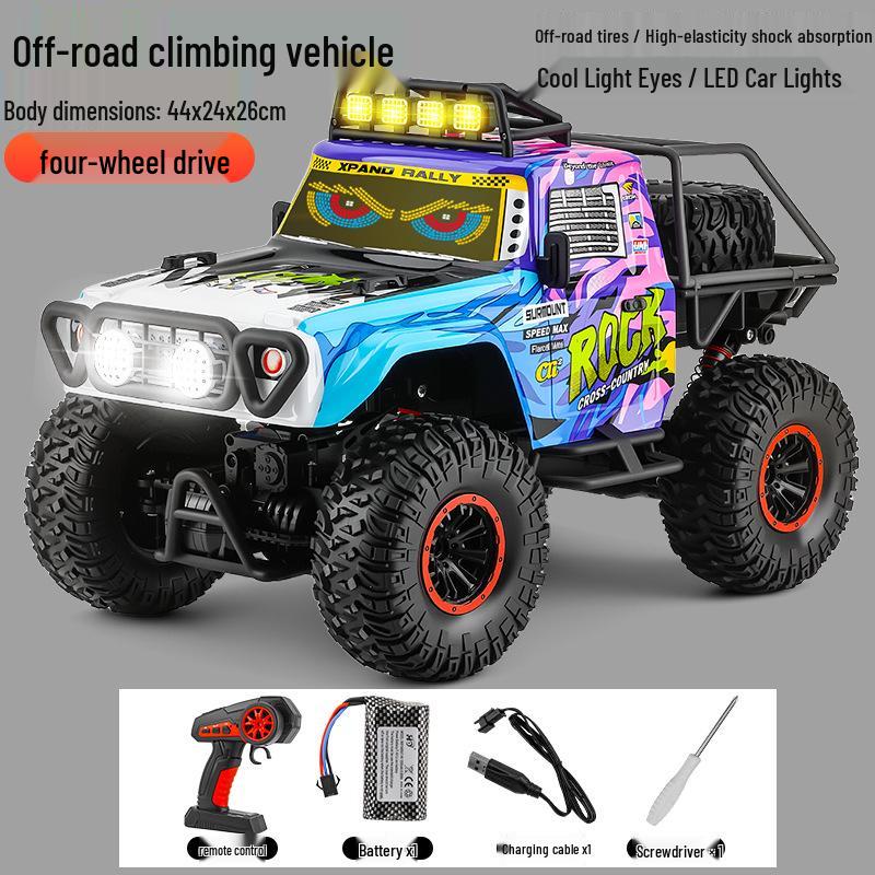 Six-Wheel Remote-Control High-Speed Off-Road Climbing Car with Lights & Music - Large Toy for Kids/Boys