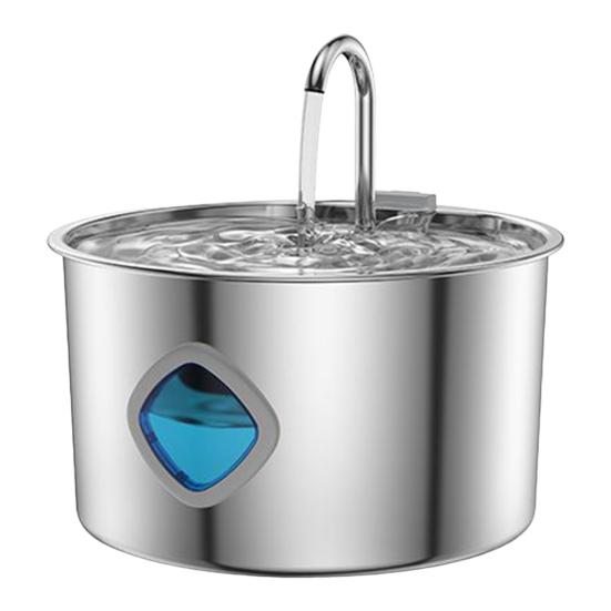 3.2L Pet Water Fountain Stainless Steel Cat Water Fountain with Water Level Window Quadruple Filtration Silent Fountain for Dogs And Cats Healthy