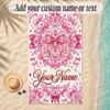 Rainbow Theme Soft Beach Towel Personalized Custom Name Text Towel Portable for Beach Pool Travel