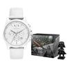 Armani Exchange Orologio da polso AE Movimento al quarzo Cinturino in silicone Quadrante bianco Unisex AX1325