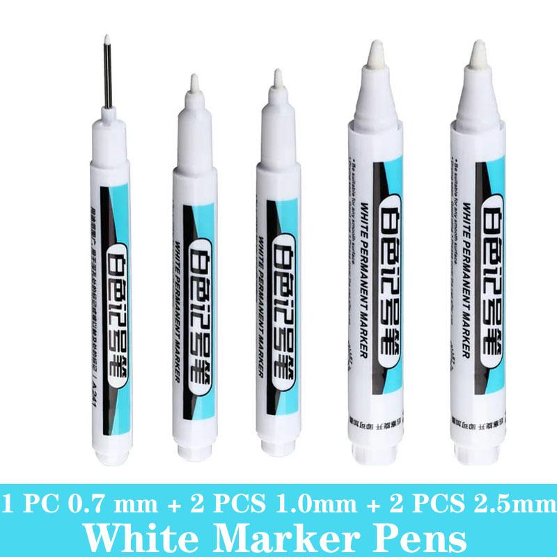 3/5 PCS White Permanent Paint Marker Set for Wood Rock Plastic Leather Glass Stone Metal Canvas Art Supplies Painting Supplies