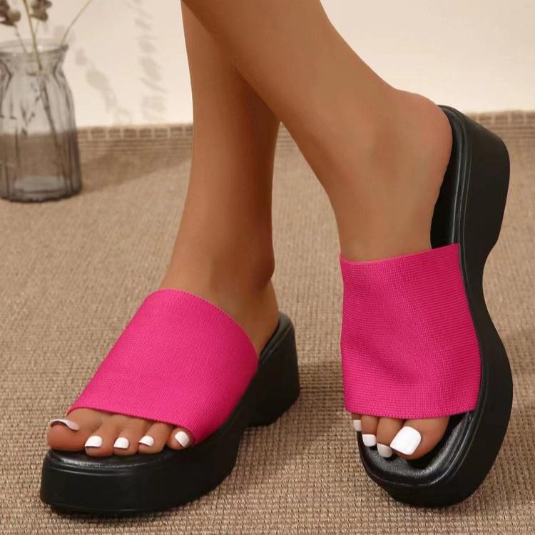 Fashion Pink Platform Slippers Women Summer Designer Open Toe Women's Non-slip Thick Soled Slippers Ladies Outdoor Beach Slippers Woman