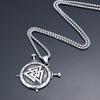Viking Double Sword And Shield Pendant Necklace Stainless Steel Jewelry For Men Women