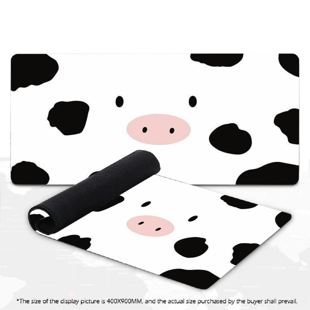 XXL Cute Cow Print Mousepad Cartoon Cow Face Pattern Deskmat Non-Slip Rubber Gaming PC Keyboard Desk Mats Gamer Large Mouse Mats