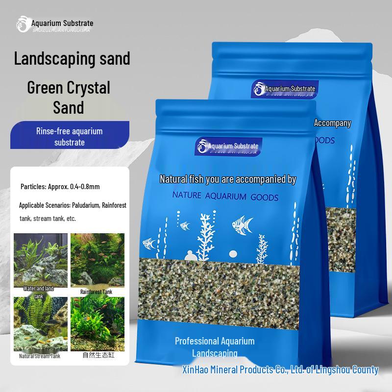 New Long Straight Hair Green Crystal Sand for Aquarium Landscaping 5 pounds