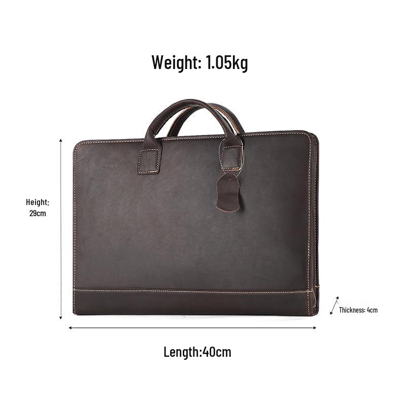 New Genuine Leather 15.6" Briefcase: Multifunctional Laptop Bag & Business Handbag for Men