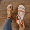 Fashion 2025 New Summer Women's Flat Sandals Fashion Set Wear Women's Sandals Trend Comfortable Non-slip Beach Shoes Sandalias Mujer