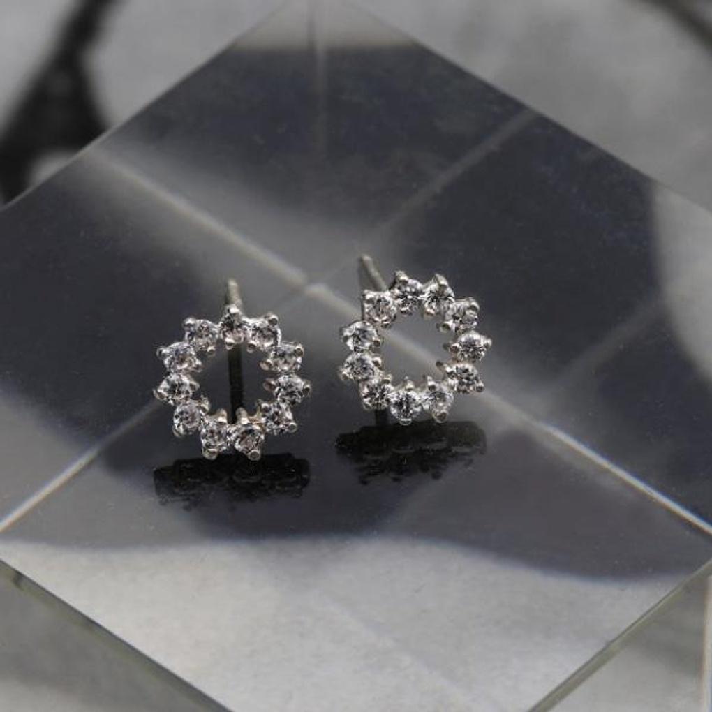 Damen Alltagsaccessoire Sari Cubic Blume Ohrstecker