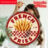 2D Flat Aluminum Retro-style French Fry Decorative Signs and Plaques, Available In Various Sizes. Red and White Checkered French Fry Pattern Wall