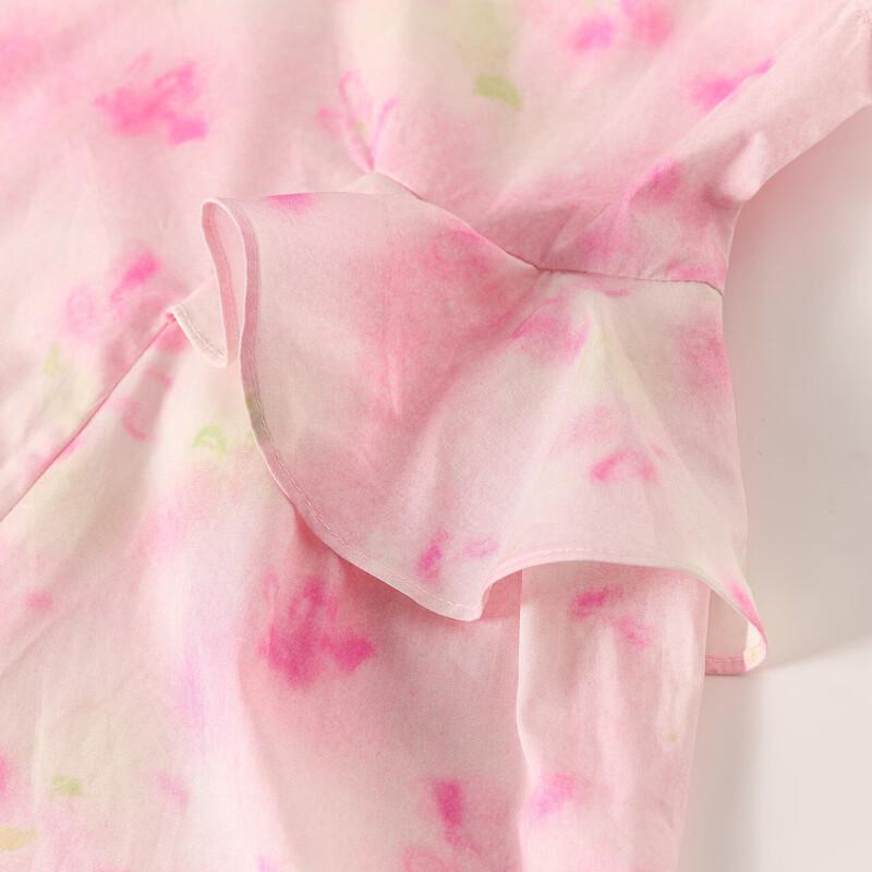 Deesha Girls' Sweet Floral Sleeveless Cotton Dress