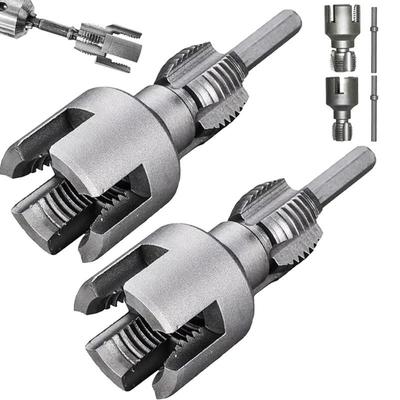 Utensile Tagliafili per Tubi Utensile Integrato per Filettatura Interna ed Esterna di Tubi Compatibile con Trapano Elettrico Kit Filettatrice per Tubi in PVC
