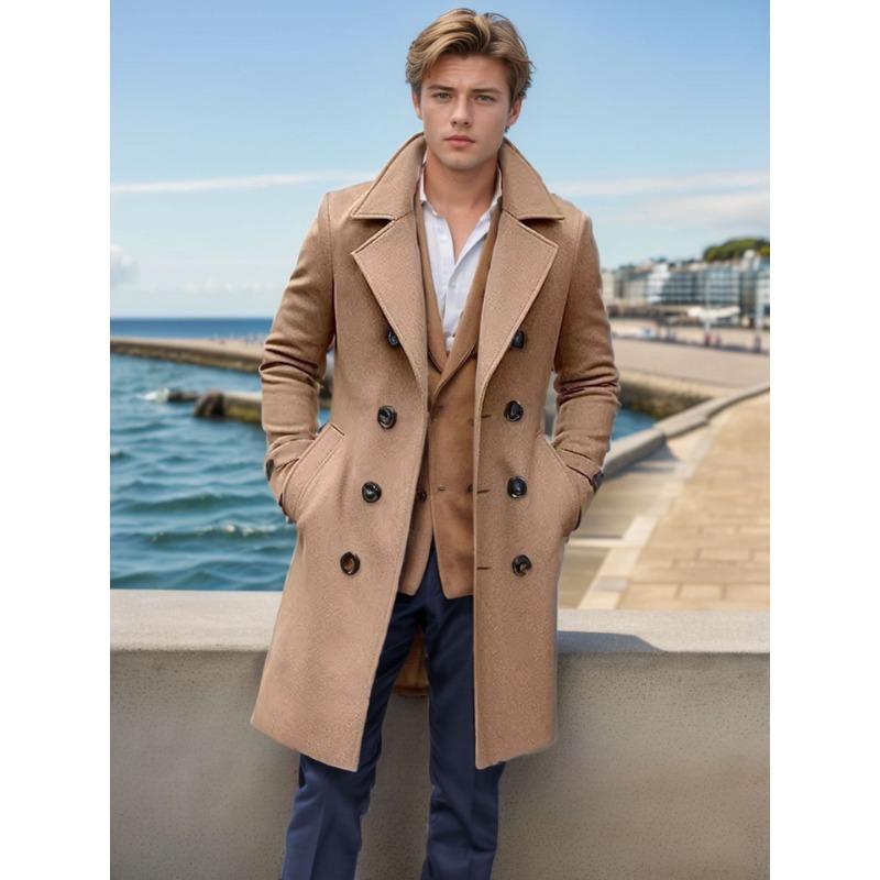 

Independent Station Woolen Coat Мужское шерстяное пальто средней и длинной длины XXXL