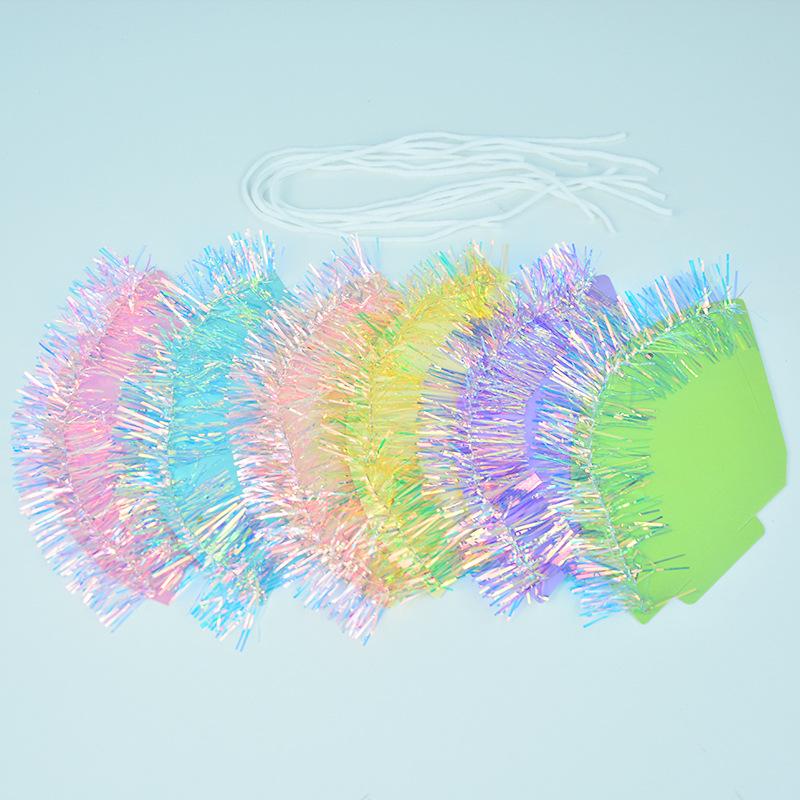 Colorful Tinsel Paper Party Hat for Cats & Dogs
