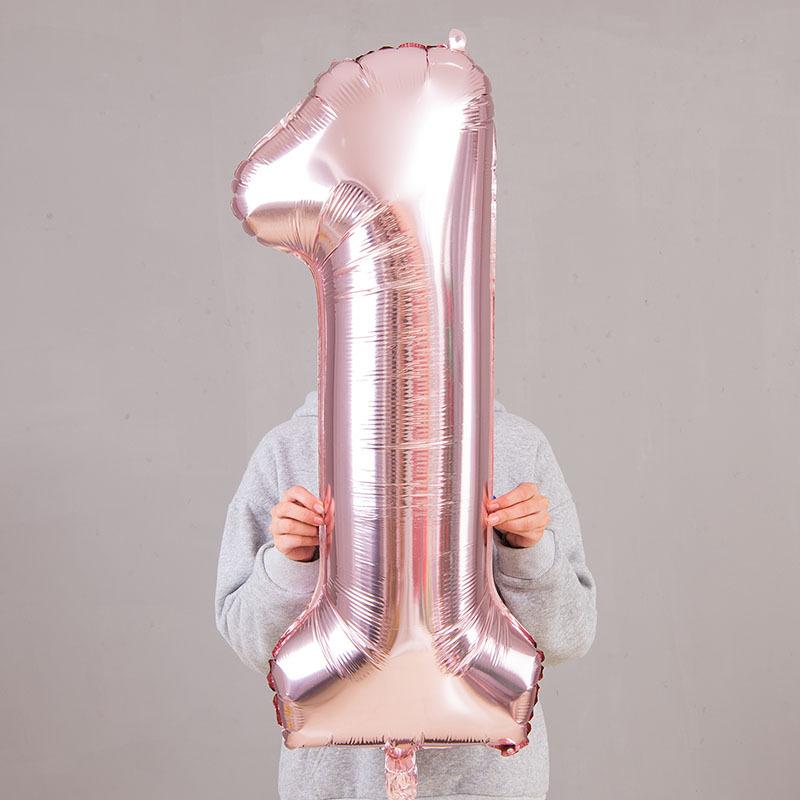 

1PC New Sakura Pink Birthday party Digital Theme Balloon Decor Children s Birthday with Beautiful Digital Handheld Balloon Gift 40inch
