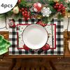 4 Pcs Wrinkle-Proof Nutcrackers Christmas Placemats Soft Tablecloth Christmas Table Mats Party