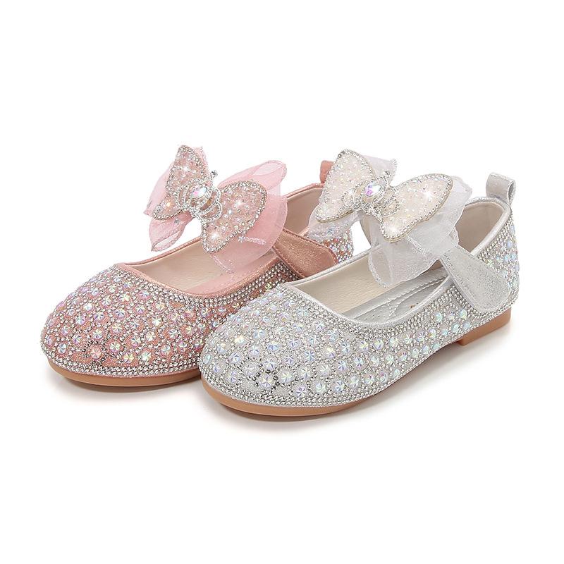 Frühling und Herbst Neue Kinder Einzelnen Schuhe Weichen Boden Strass Mädchen Performance Schuhe