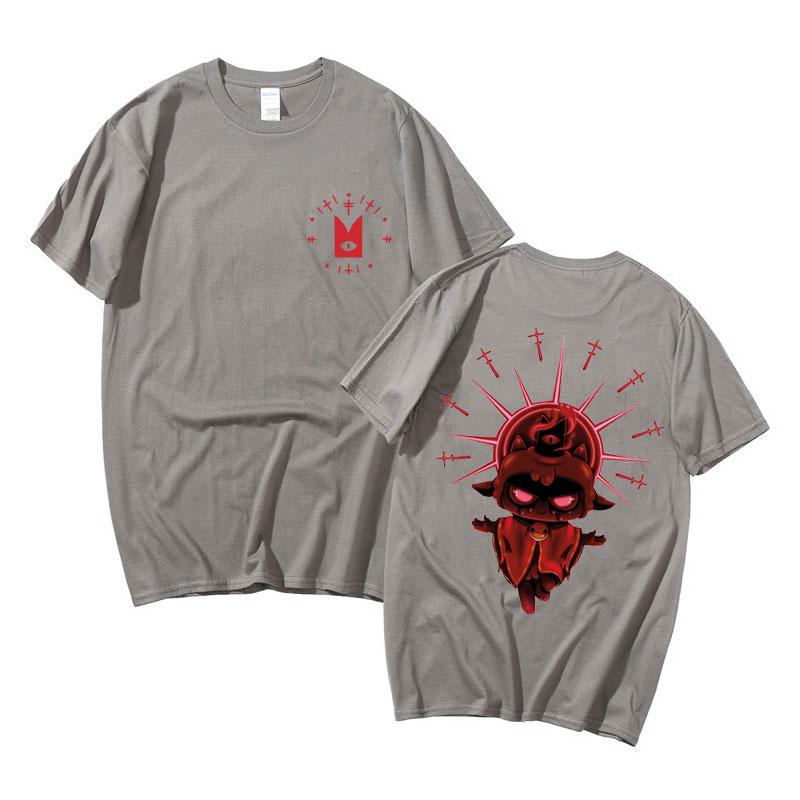 Anime Men Women 100% Cotton Oversized Tshirt Cartoon Game Cult of The Lamb Double Sided Graphic T-shirt Fashion Mens Tee Shirt